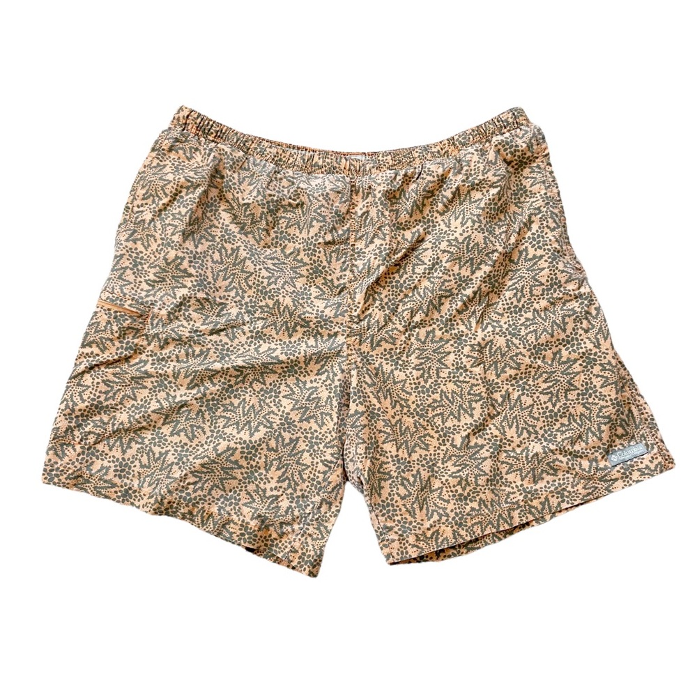 Columbia Mens Swim Trunks Shorts Pockets Mesh Elastic Waist Orange
